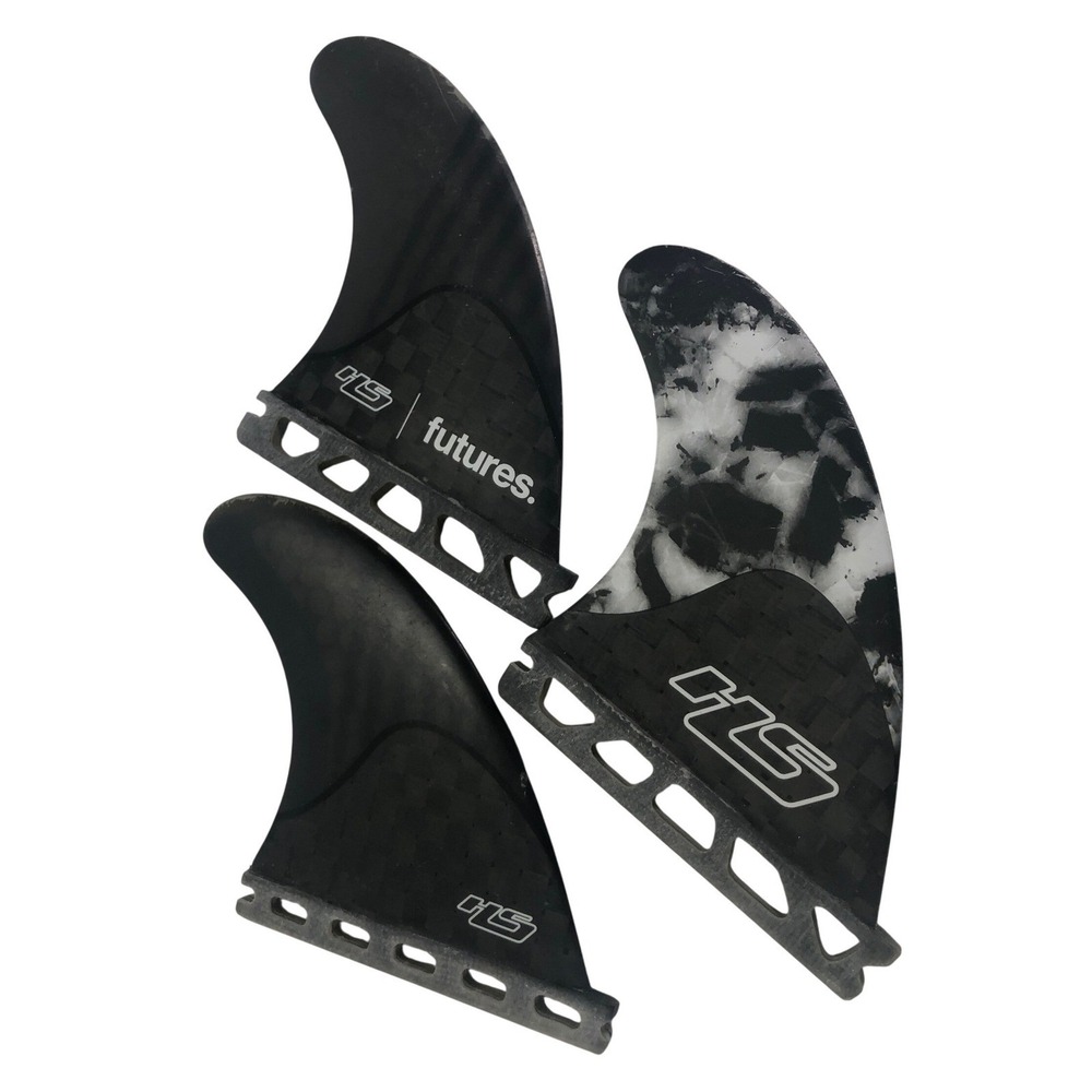 Futures HS Haydenshapes HS3 Thruster Fin Set Black Carbon Fiber Surfboard Fins